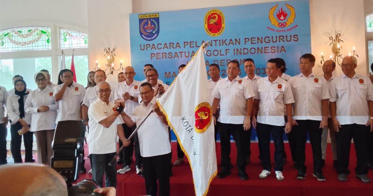 PGI Depok resmi dilantik. Hamzah pasang target emas Porprov Jawa Barat 2026 dan usulkan Emeralda Golf jadi venue pertandingan.