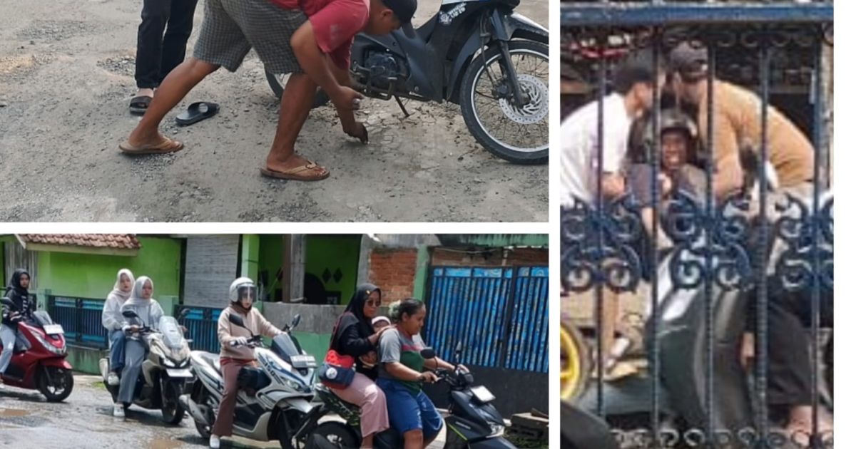 Sedikitnya tiga pengendara motor mengalami kecelakaan di ruas Panyaungan–Nanggung–Curugbitung akibat jalan berlubang dan licin yang belum diperbaiki.