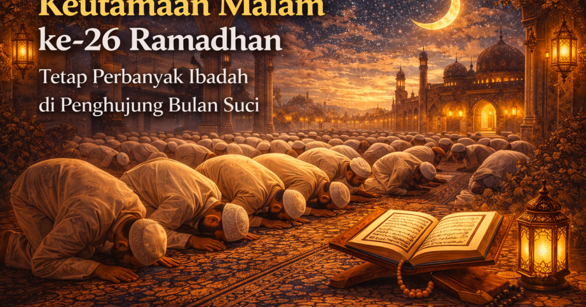 Gambar Ilustrasi: Umat muslim shalat malam di masjid pada malam ramadhan.
