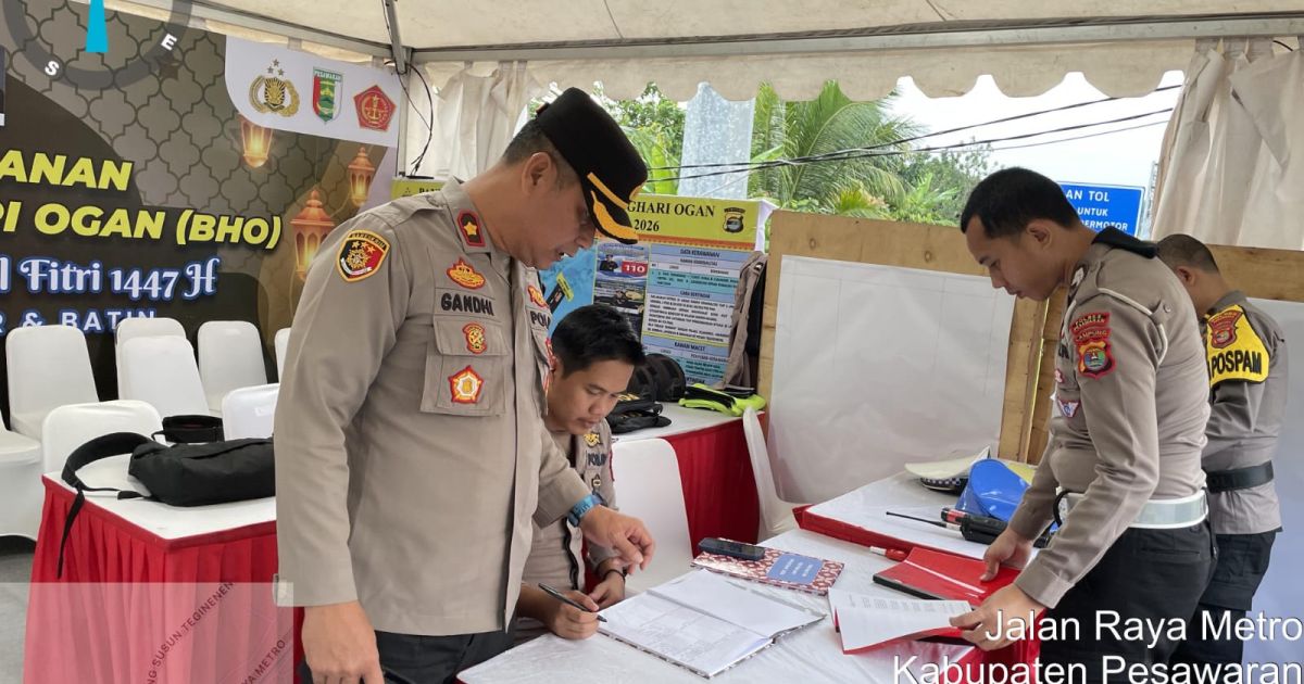 Wakapolres Pesawaran Cek Langsung Pos Pam Exit Tol BHO Jelang Arus Mudik Lebaran