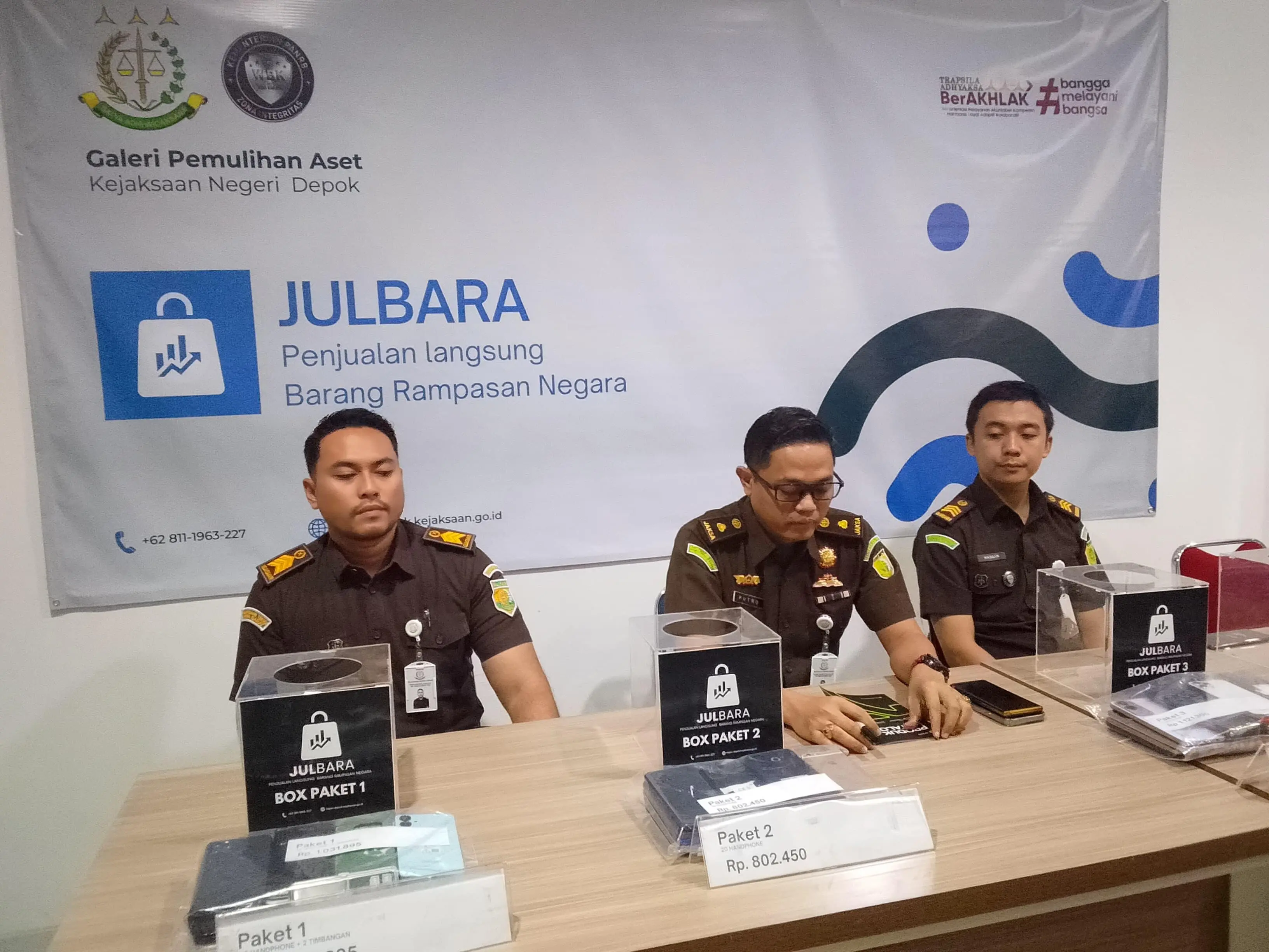 Jual Barang Rampasan Negara, Kejari Depok Raih PNBP Rp57,5 Juta
