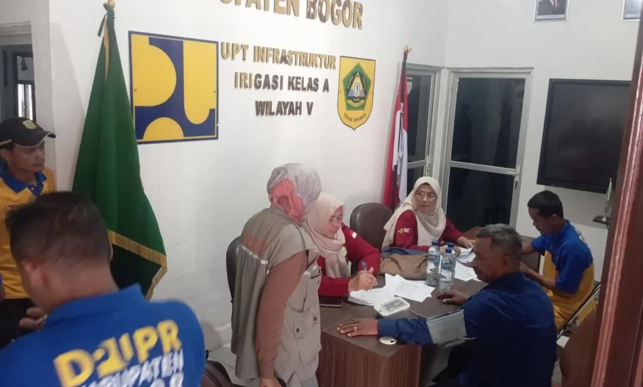 UPT Irigasi Kelas A Wilayah V Jasinga Gandeng Puskesmas Gelar Pemeriksaan Kesehatan