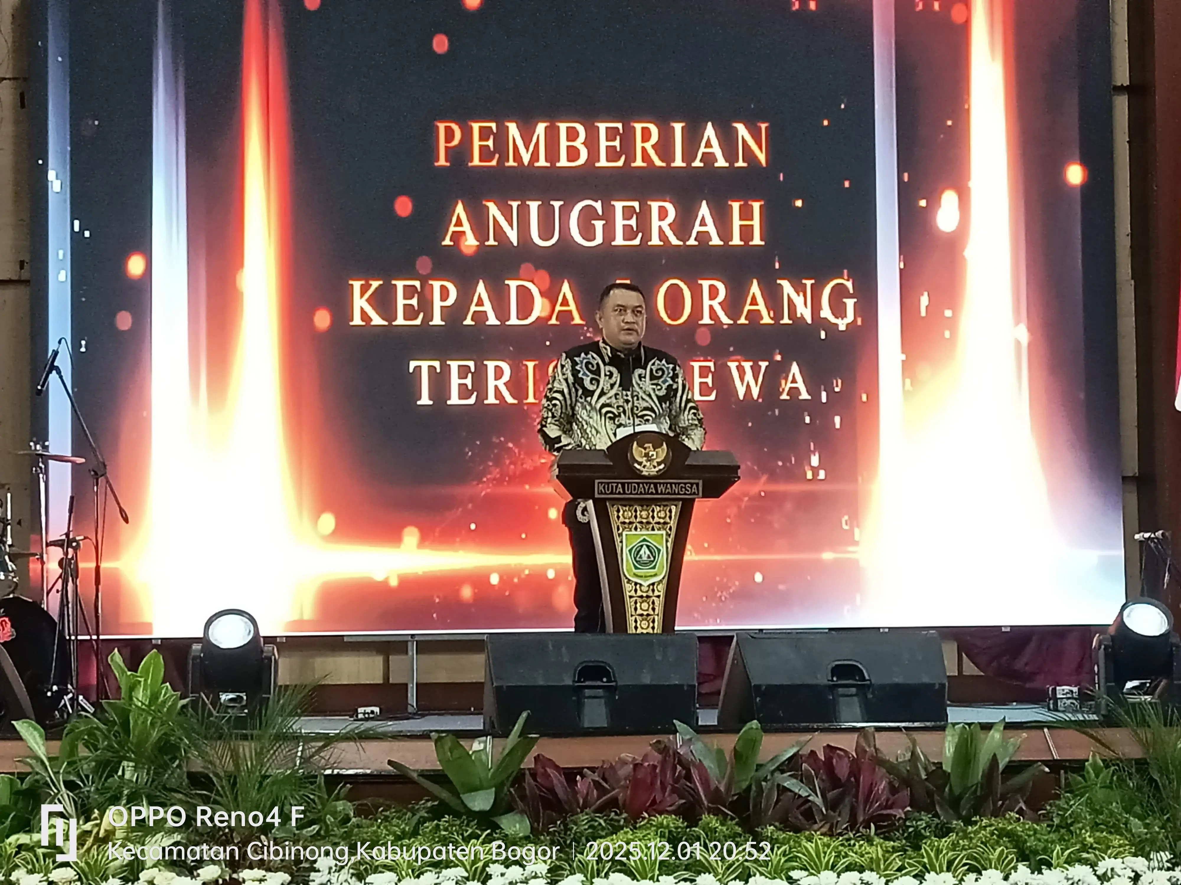Bupati Rudy Hadiri Malam Anugerah Jurnalisme Istimewa PWI Bogor 2025