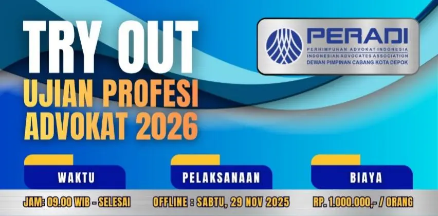 PERADI Depok Intensifkan Persiapan Calon Advokat Lewat Try Out UPA 2026