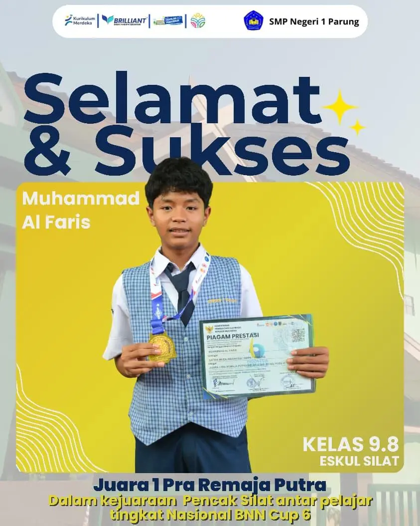 Dua Siswa SMP Negeri 1 Parung Raih Prestasi Gemilang di Kejuaraan Pencak Silat Nasional BNN Cup 6