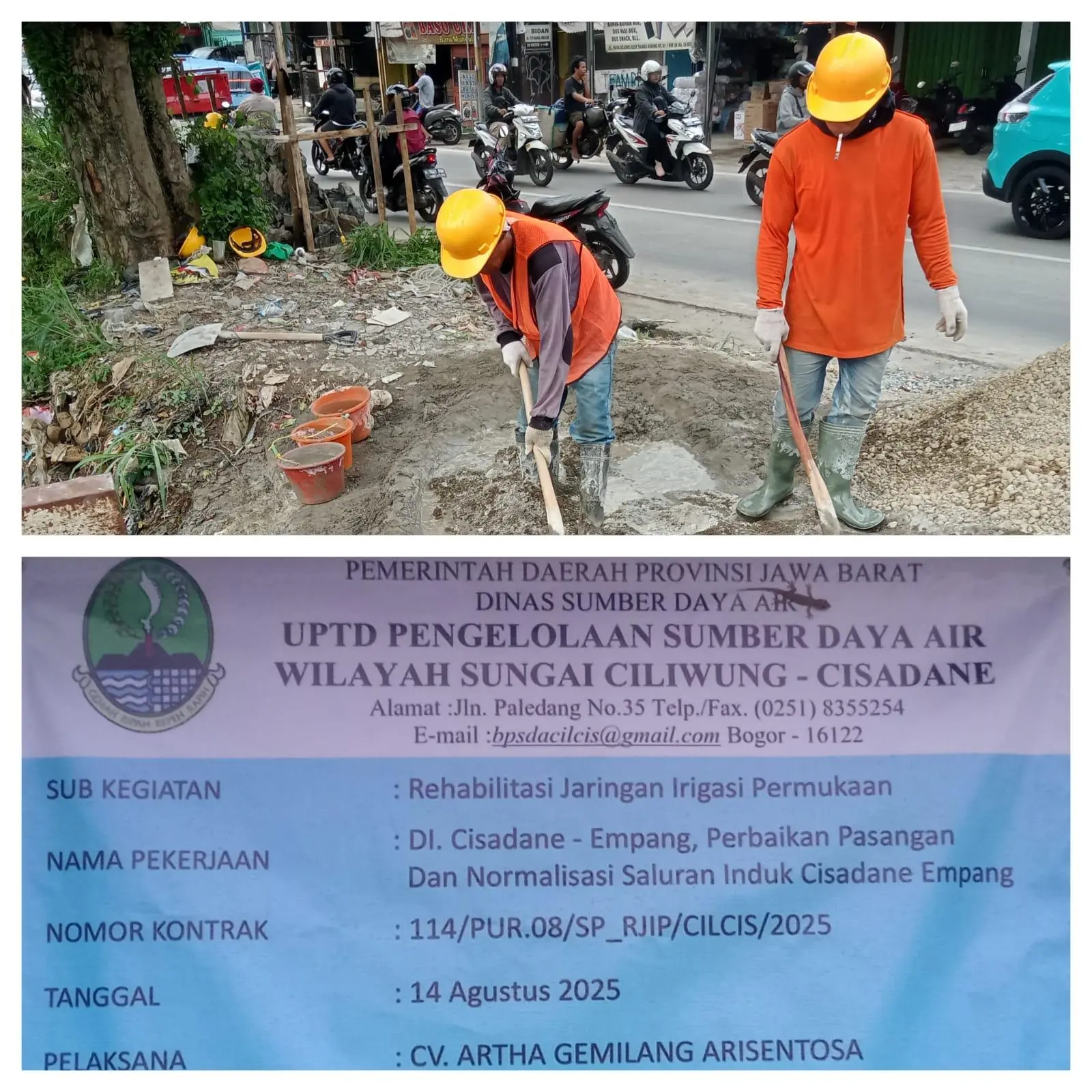 Proyek Irigasi Cisadane Diduga Amburadul: Campuran Semen Tanpa Takaran SNI!