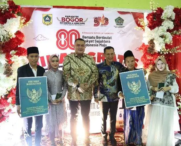 Meriahkan HUT RI ke-80, Bupati Bogor Hadiahkan Pernikahan Gratis untuk Warga