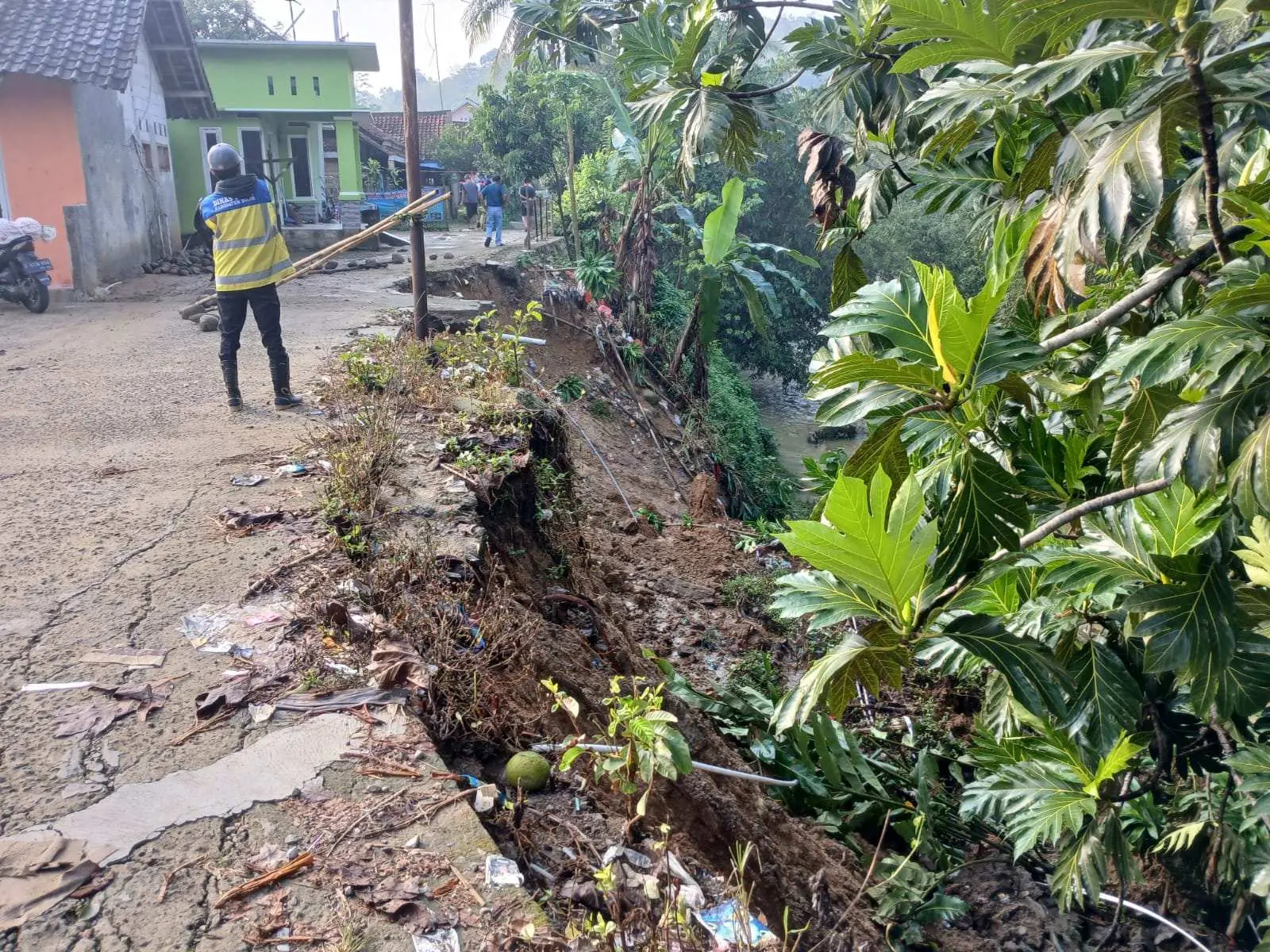 Bahaya Mengintai di Jasinga: Tebing Sungai Cibeureum Longsor 55 Meter