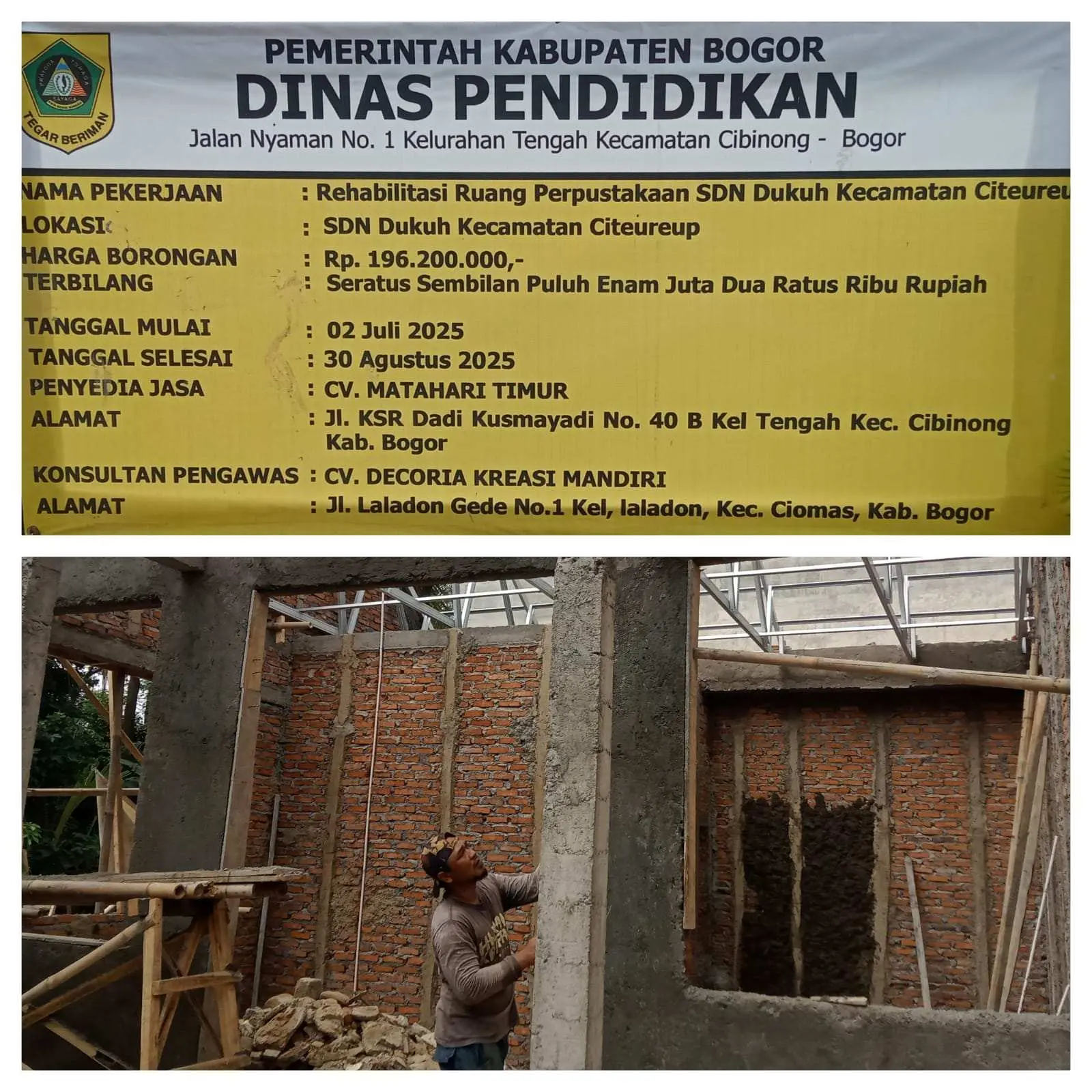 Diduga Bangun Baru, Proyek “Rehabilitasi” Perpustakaan SDN Dukuh Dipertanyakan