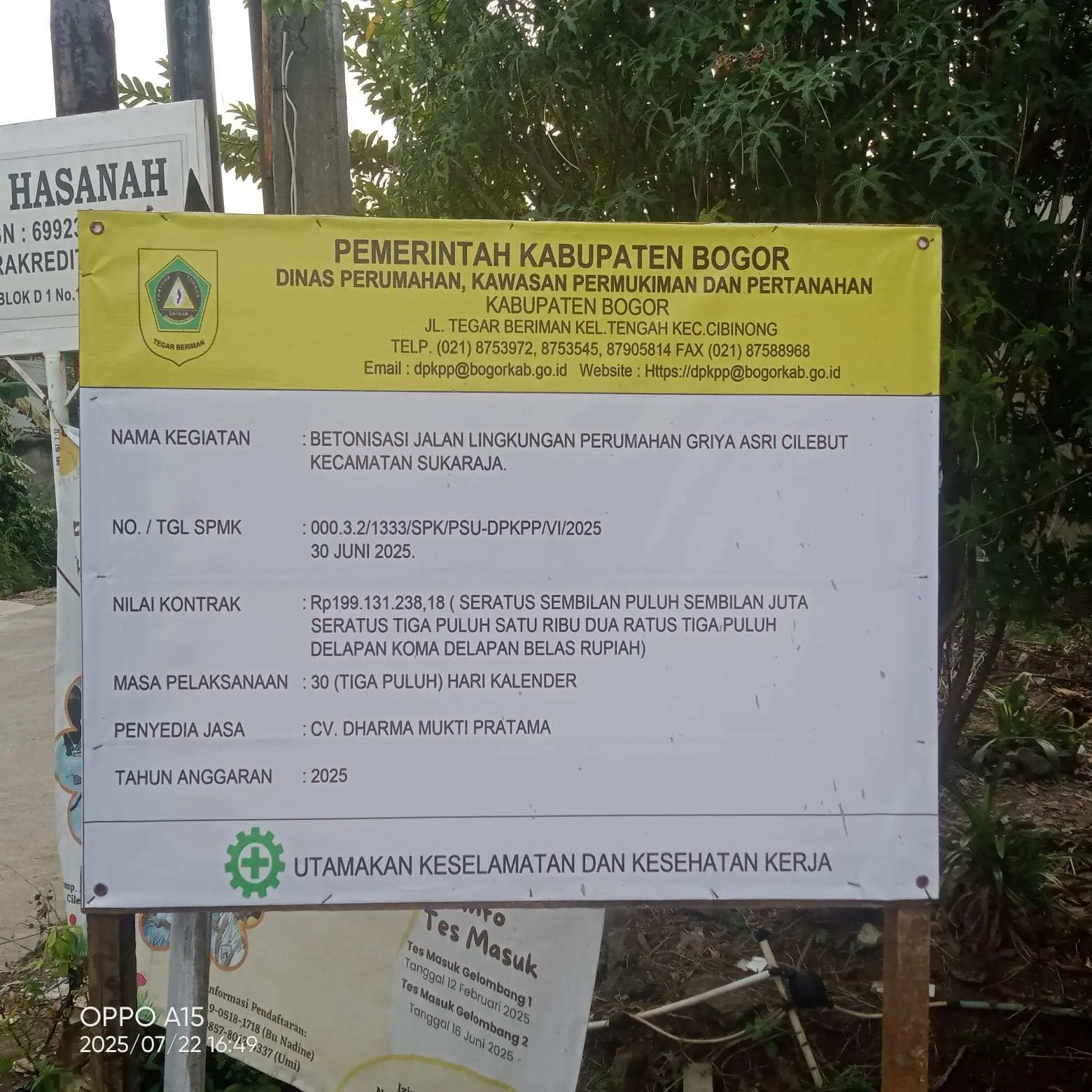 Proyek Betonisasi Griya Asri Cilebut Diduga Tanpa Konsultan, DPKPP Kabupaten Bogor Bungkam
