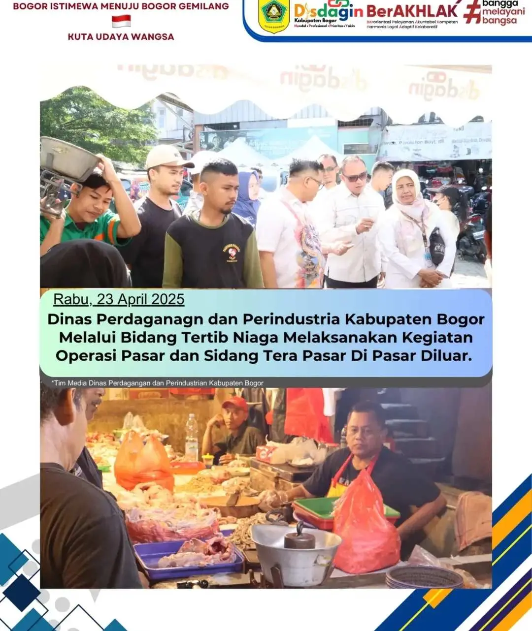 Disdagin Kabupaten Bogor Gelar Operasi Pasar dan Sidang Tera Pasar