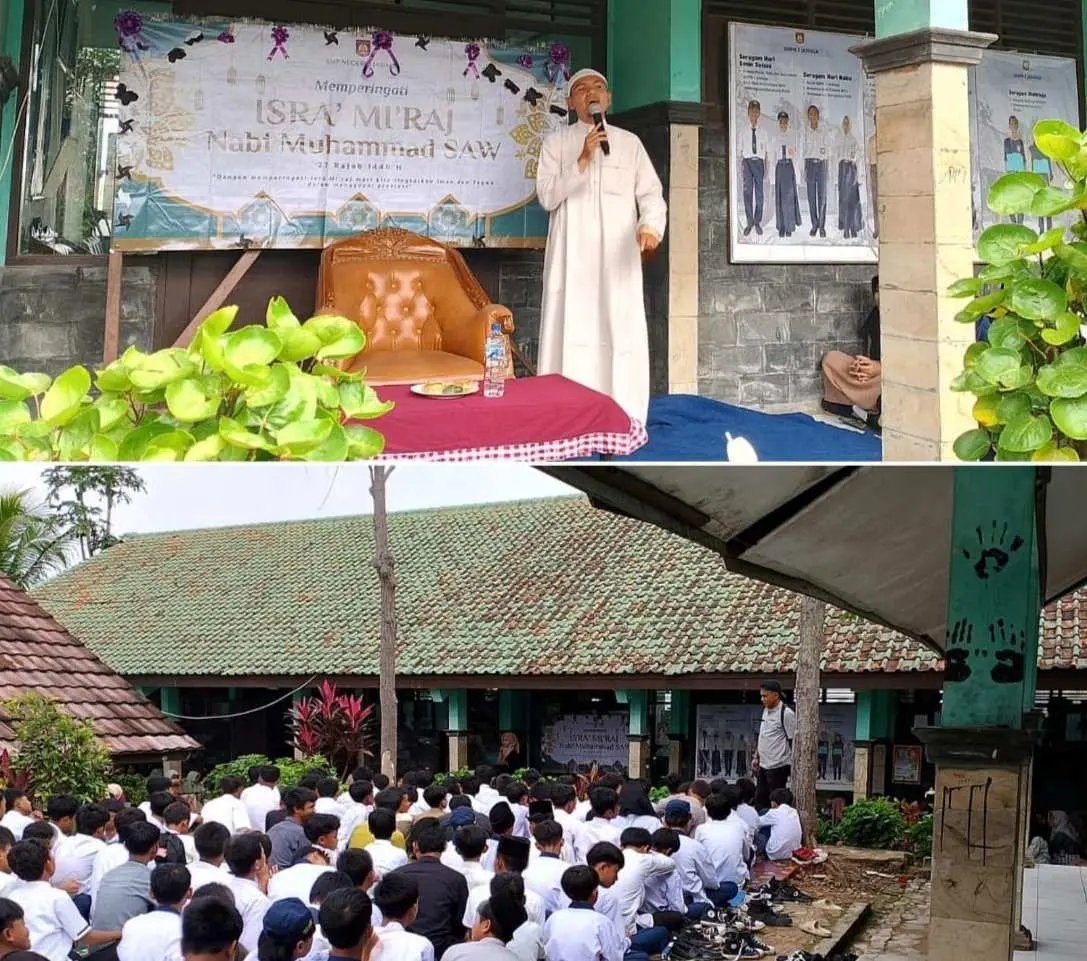 Ratusan Siswa SMP 3 Jasinga Khusyuk Dengarkan Ceramah Isra Mi’raj 