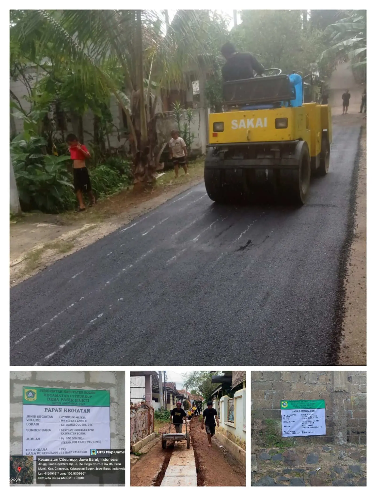 Manfaatkan Bankeu Samisade, Desa Pasir Mukti Bangun Jalan Desa dan Drainase