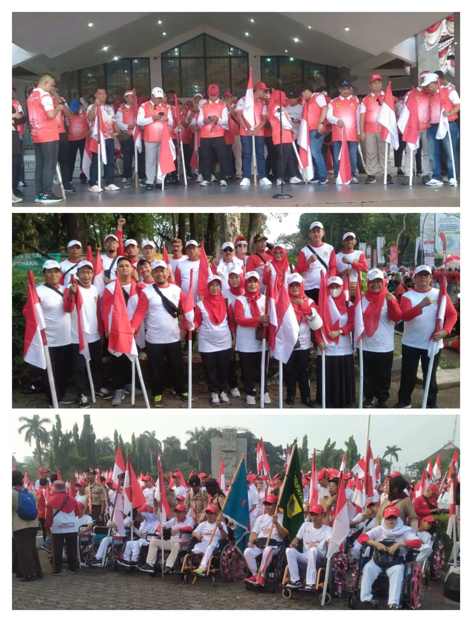 PGRI Cibinong Dalam Kirab Merah Putih Kabupaten Bogor 