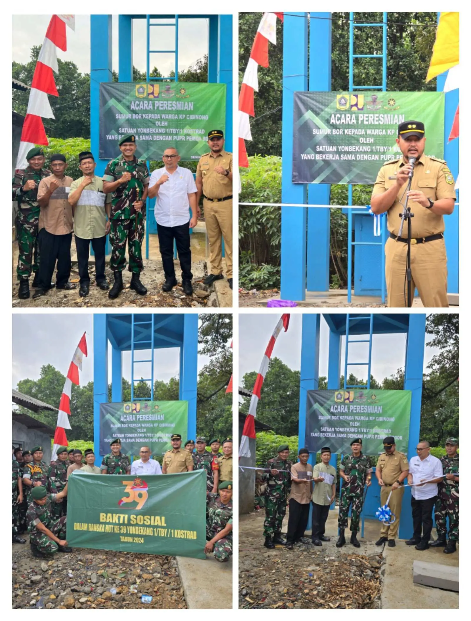 Danyon Bekang 1 Kostrad Bersama Pemkab Bogor  Sukseskan Program KASAD Manunggal Air Tahun  2024