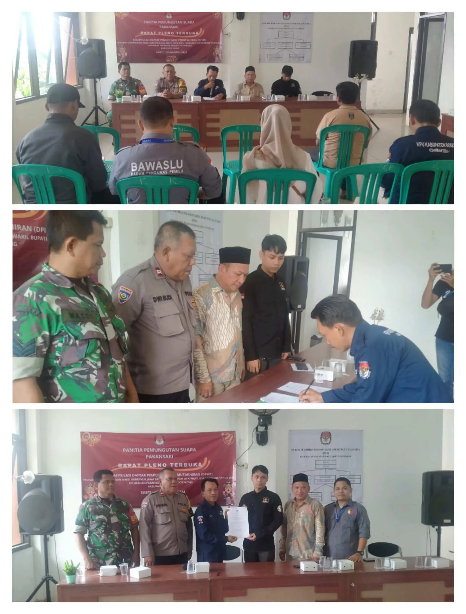 Rapat Pleno Terbuka Panitia Pemungutan Suara Kelurahan Pakansari 