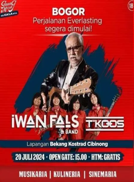 Konser Iwan Fals di Bogor Hari Ini, Gratis Untuk 18 Tahun Keatas
