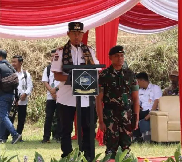 Asmawa Tosepu Dan Brigjen Faisal Buka Pelaksanaan TMMD Wilayah Sukamakmur