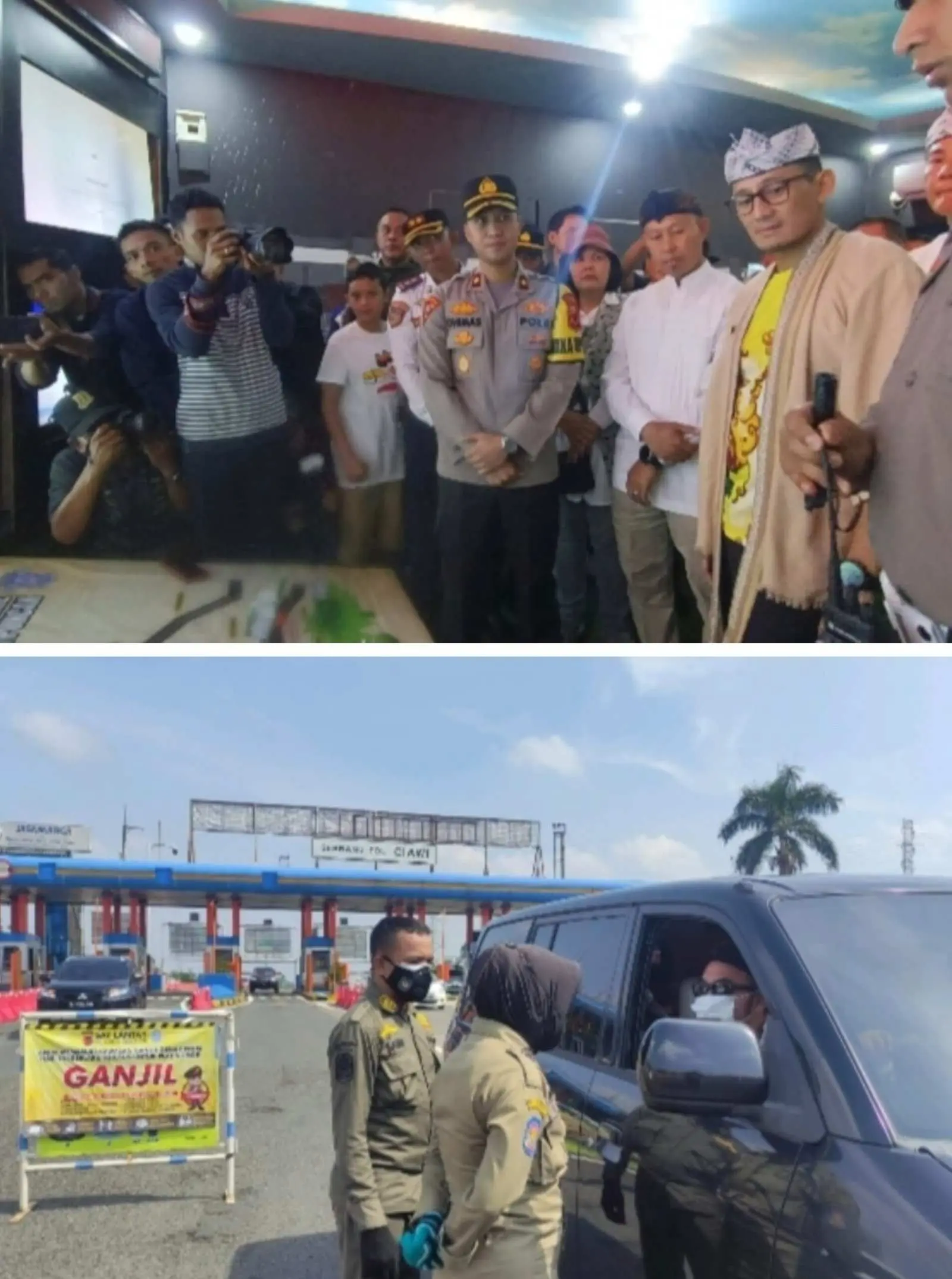 Asmawa Tosepu Dan Sandiaga Uno Cek Pos Pengamanan Jalur Mudik Puncak 