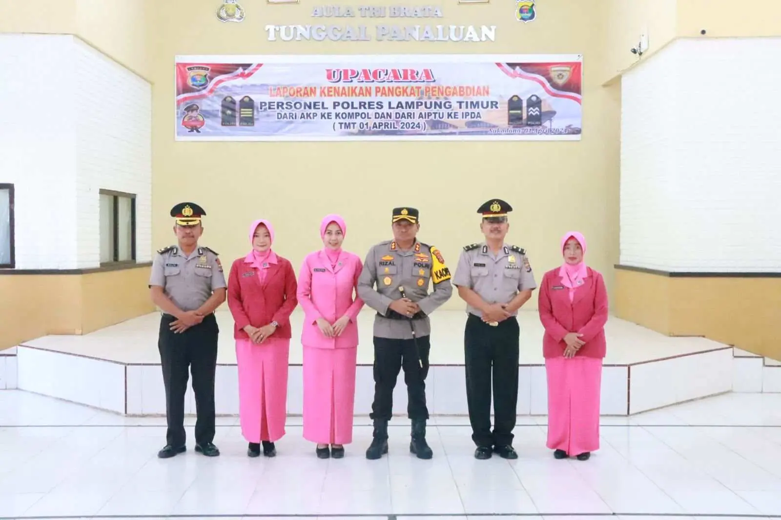 Upacara Kenaikan Pangkat Pengabdian Dipimpin Kapolres Lamtim 