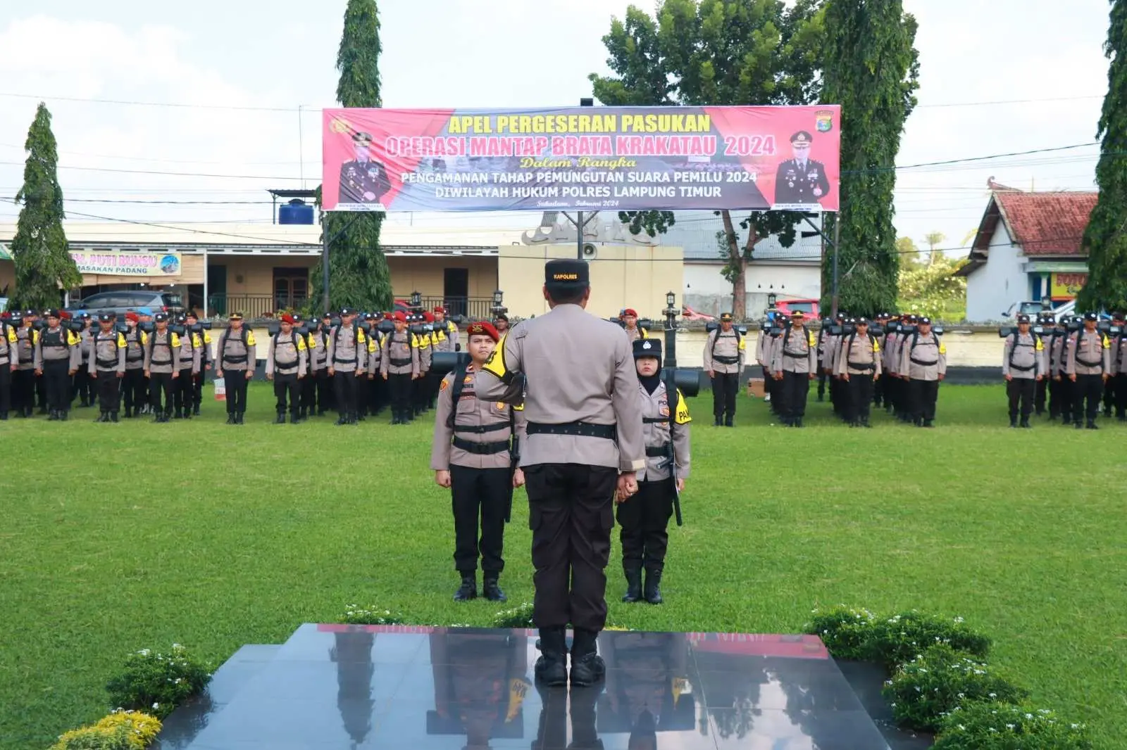 Apel Pergeseran Pasukan, Kapolres Lampung Timur : Kami Siap Amankan Pemilu 2024
