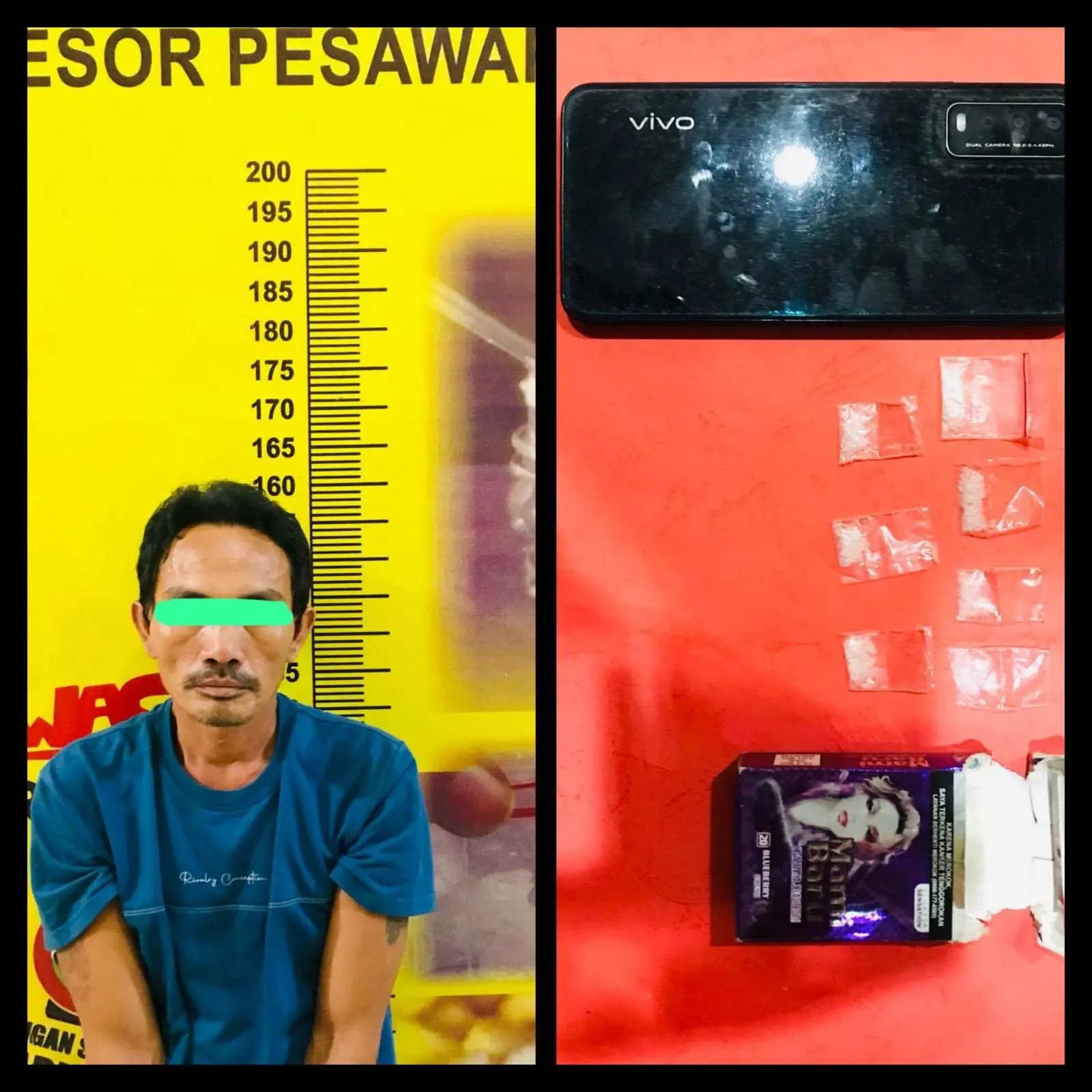 Diduga Membawa Sabu Seorang Pria Diamankan Satres Narkoba Pesawaran