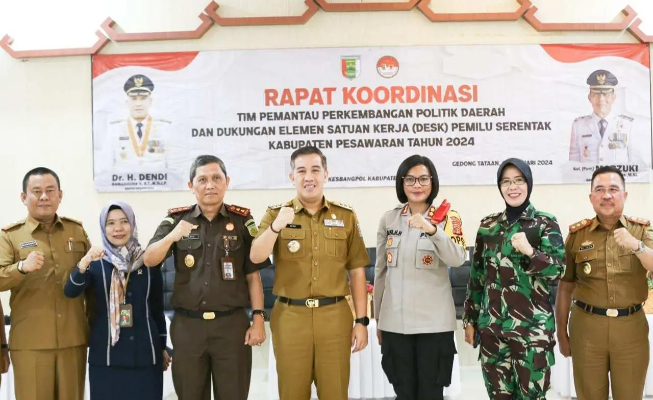 Bupati Dan Forkopimda Pesawaran Gelar Rapat Pantau Pemilu 2024