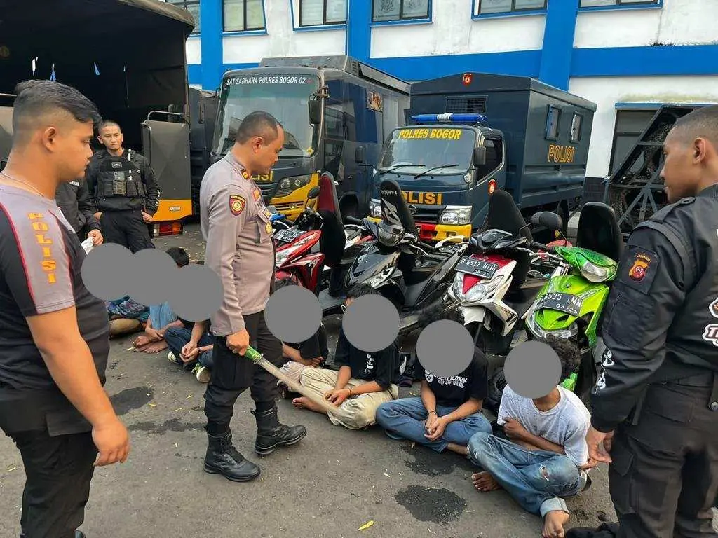 7 Orang Anggota Gengster di Cibinong Diamankan Polres Bogor 