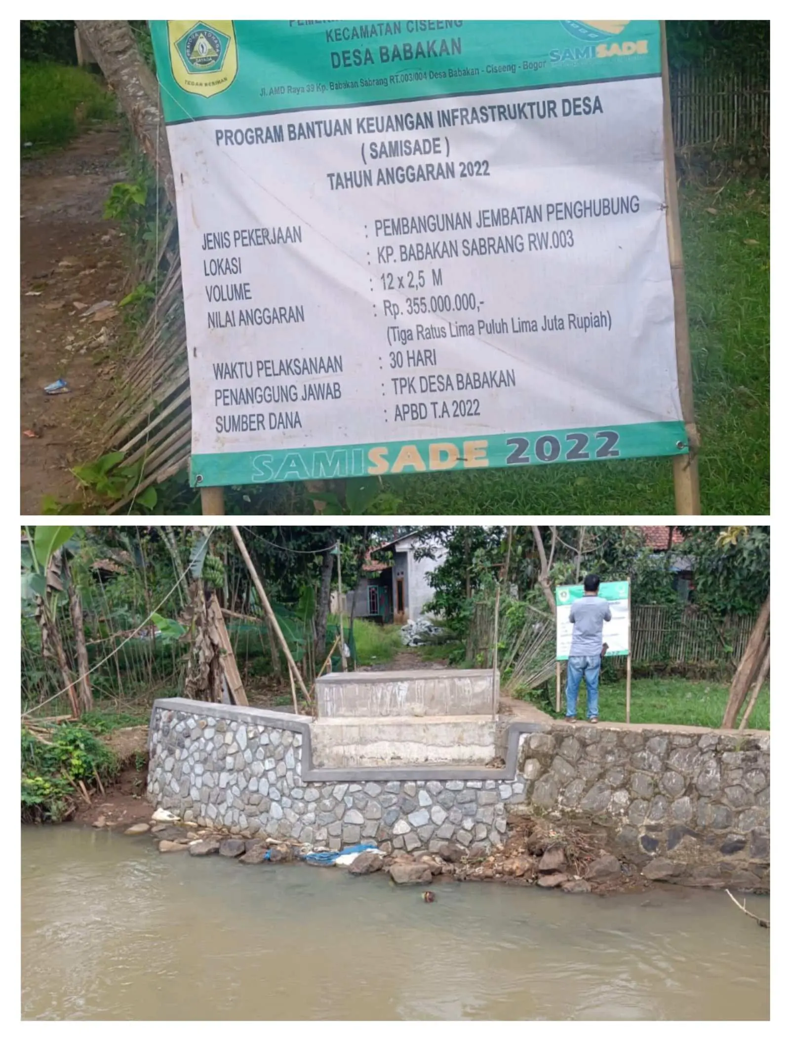 Proyek Jembatan Penghubung Desa babakan  dan Desa Ciseeng Diduga Jadi Ajang Korupsi