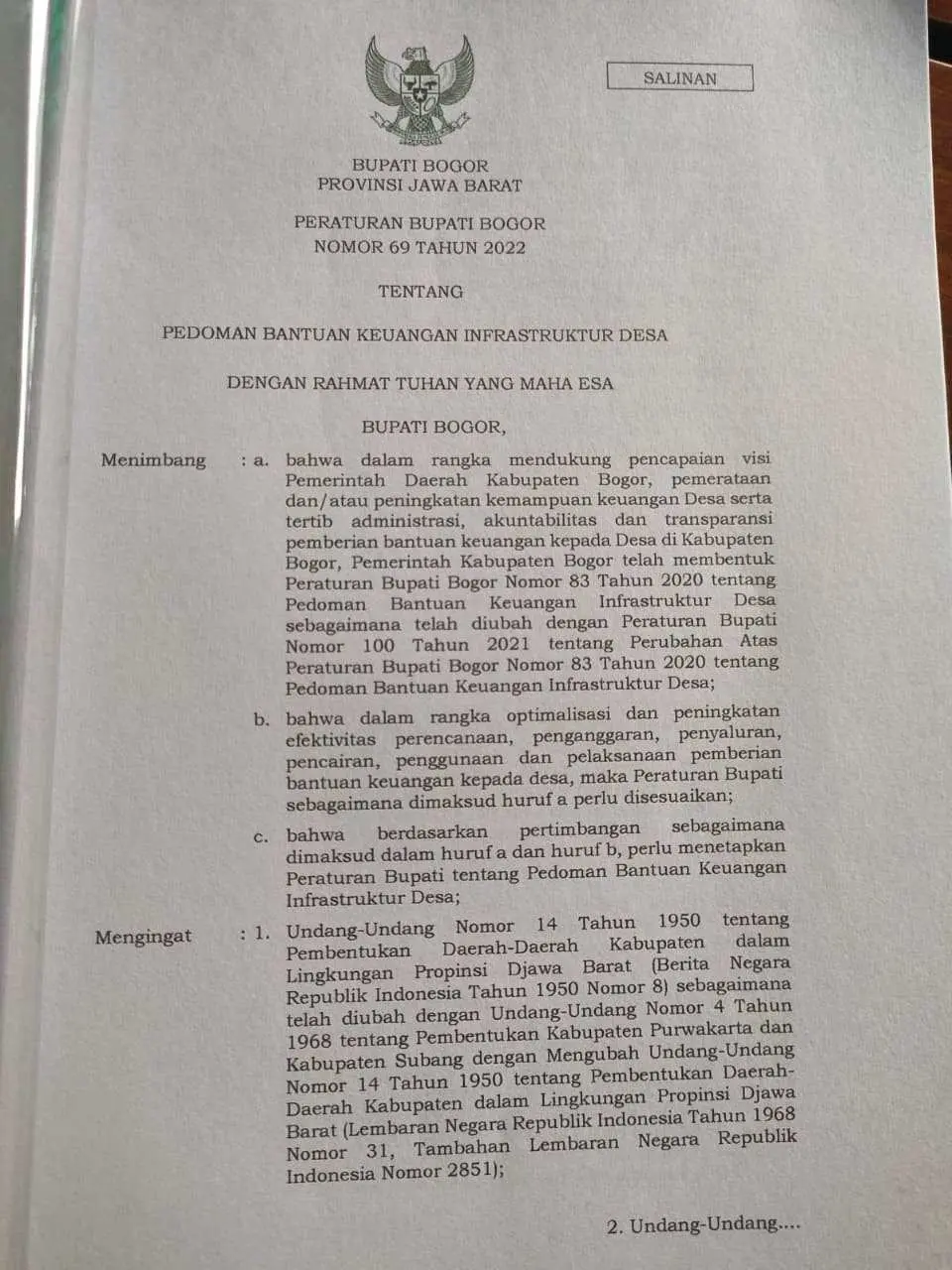 Doelsamson: Plt Bupati Bogor Diduga Lampaui Wewenang, Perbub 69 Tahun 2022 Bagaikan Bayi Lahir Tanpa Orangtua