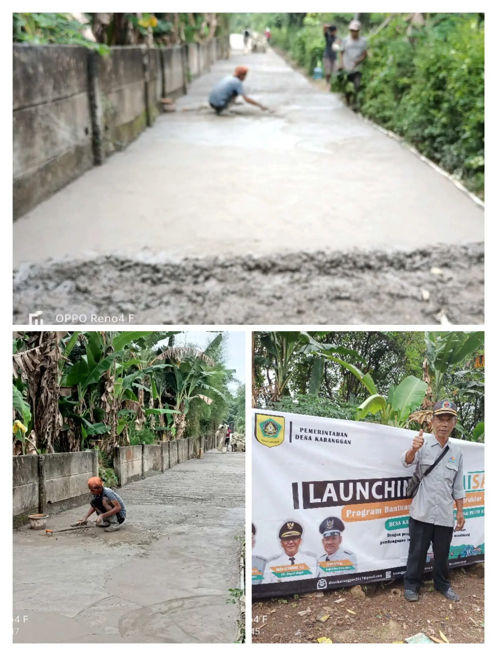 Realisasikan Samisade Desa Karanggan Bangun Jalan Desa dan Drainase