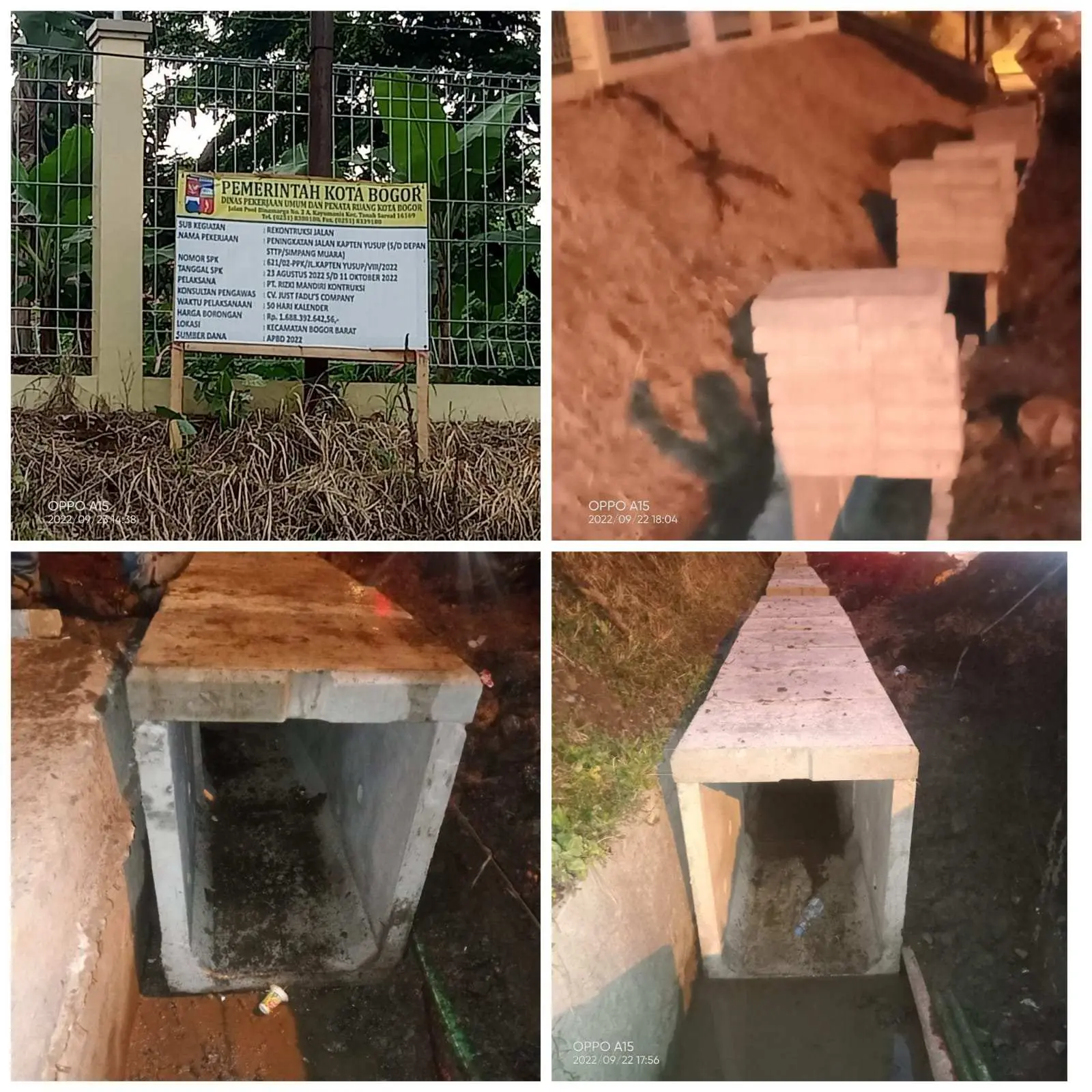 Kualitas U-dith Pada Peningkatan Jalan Kapten Yusuf Kota Bogor Patut Dipertanyakan