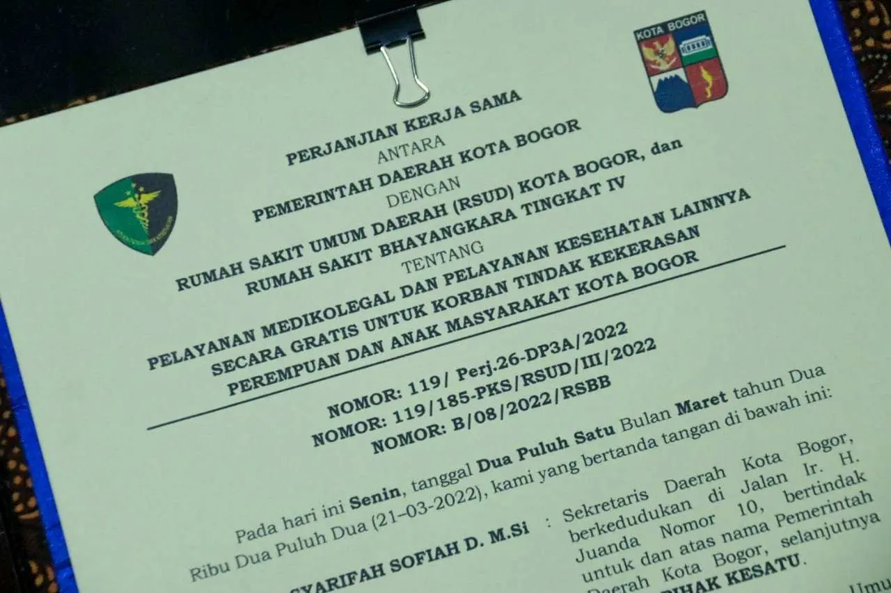 Pemkot Bogor, RSUD dan RS Bhayangkara Tandatangani PKS Pelayanan Kesehatan Gratis Bagi Korban Kekerasan Perempuan dan Anak