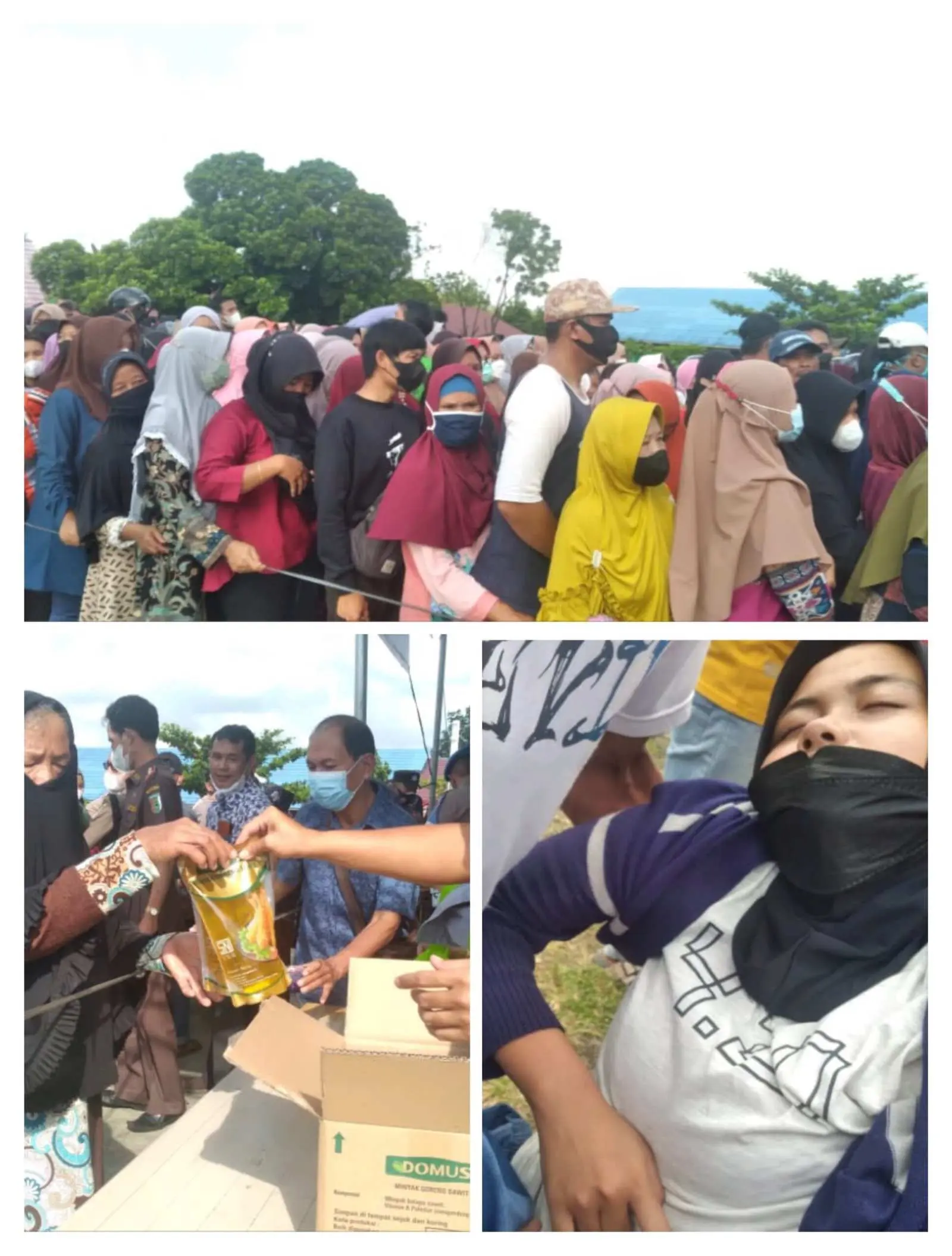 Berdesakan Antri Minyak Goreng, Warga Ini Jatuh Pingsan