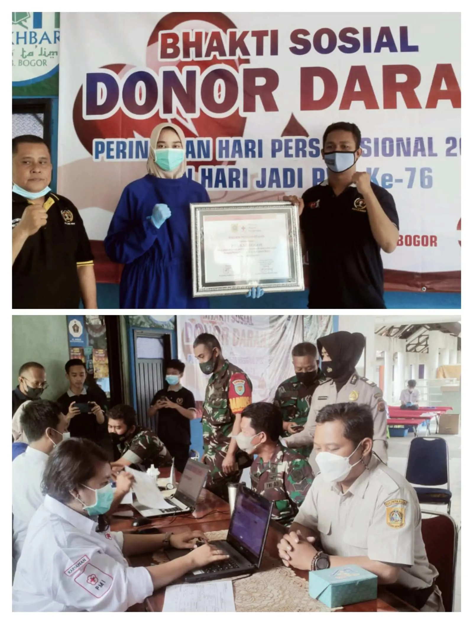 Rangkaian Peringatan HPN Ke-76 PWI Kabupaten Bogor Gelar Baksos Donor Darah
