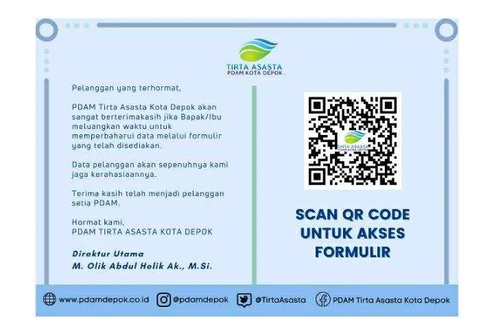 PDAM Kota Depok Lakukan Bercode Dalam Era Digital