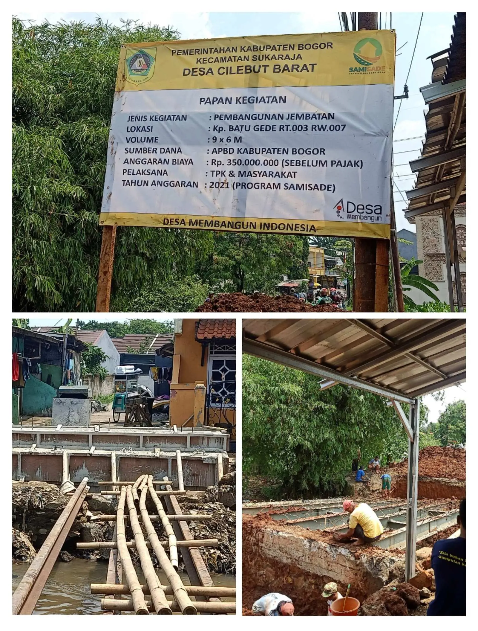 Pemdes Cilebut Barat Realisasikan SAMISADE Bangun Tiga Jembatan Penghubung