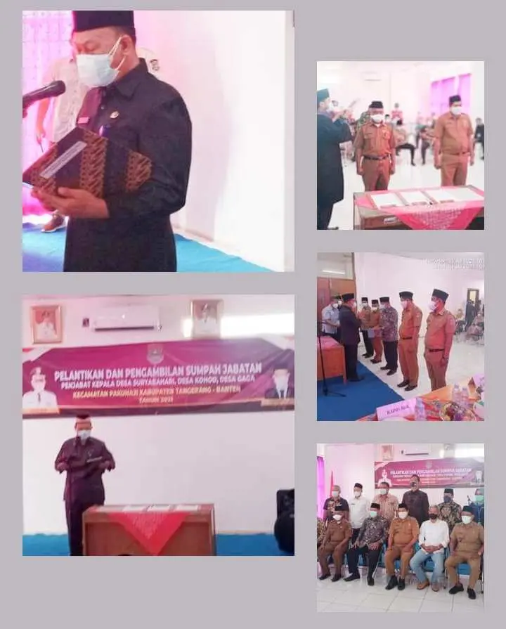 Camat Pakuhaji Lantik 3 Pjs Kades se-Kecamatan Pakuhaji