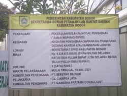 Proyek Senilai Rp 6,8 M di DPRD Kabupaten Bogor Diduga Dikerjakan Asal