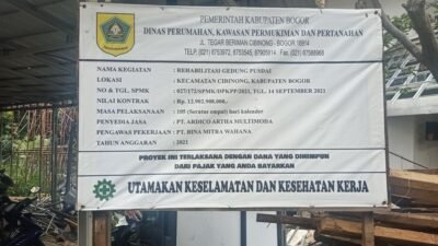 Dugaan Pekerjaan Tidak Sesuai Spek Pada Proyek Rehabilitasi Gedung Pusdai, Dinas DPKPP Bungkam