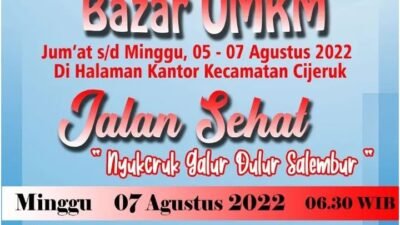 Meriahkan HUT RI Ke 77, Pemcam Cijeruk Gelar Bazar UMKM dan Jalan Sehat