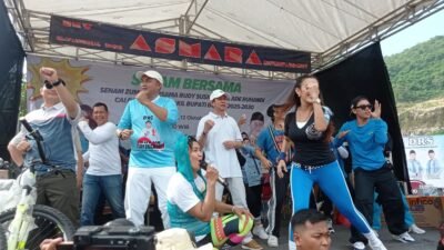 Cabup Bogor Rudy Susmanto Senam Zumba Bersama Relawan DRS di Goa Lalay