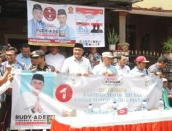 Bantu Benahi Jalan dan Renovasi Masjid Untuk Warga Pabuaran, Cabup Rudy Susmanto Sumbang 400 Sak Semen dan Beton 2 Truk Molen